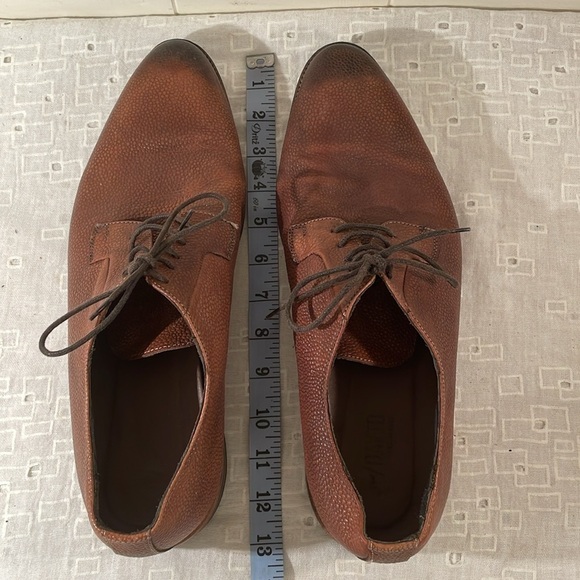 JP/David Chocolate Cap Semi Point Toe Cognac Pebble Leather Structured Lace Up main image 6